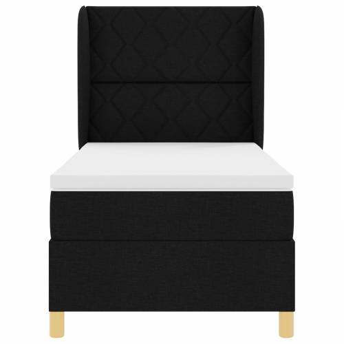 Box Spring Krevet s Madracem Crni 90x200 cm Tkanina Cijena