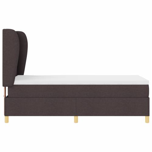 Box Spring Krevet s Madracem - Tamnosmeđi, 90x200 cm, Tkanina Cijena