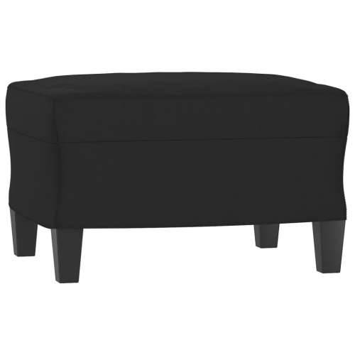 3-dijelni set sofa s jastucima crni od mikrovlakana - Crna S osloncem za noge Cijena