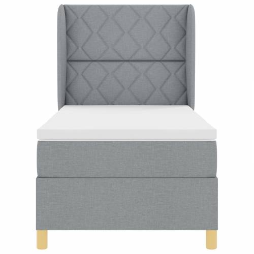Box Spring Krevet s Madracem Svjetlosiva 100x200 cm Tkanina Cijena