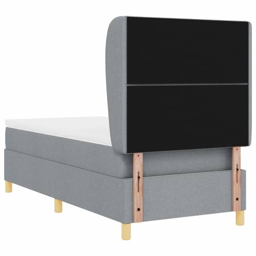 Box Spring Krevet s Madracem Svjetlosiva 100x200 cm Tkanina Cijena