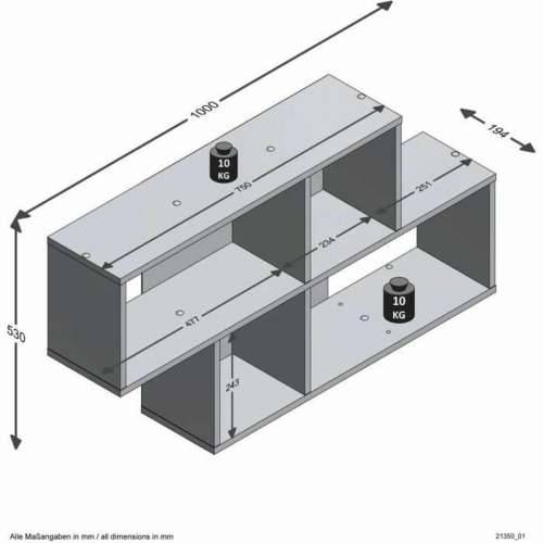 Police FMD Antracitna 100 x 53 x 19,5 cm Cijena