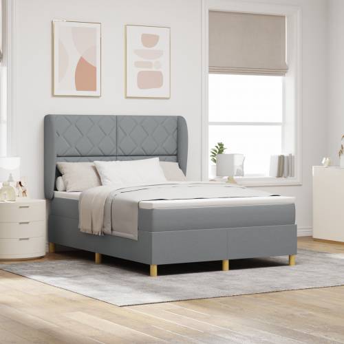 Boxspring krevet s madracem svijetlo sivi 140x190 cm tkanina Cijena