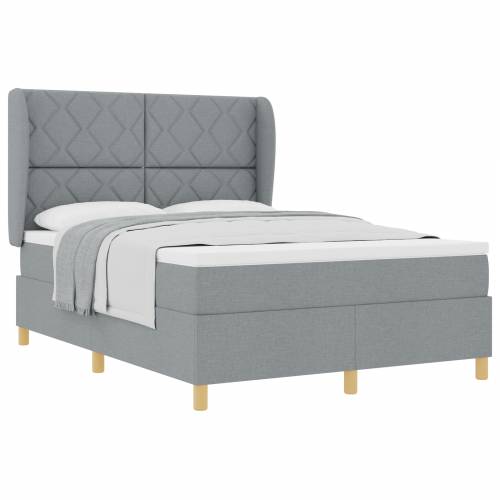 Boxspring krevet s madracem svijetlo sivi 140x190 cm tkanina Cijena