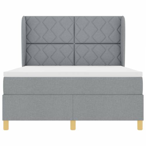 Boxspring krevet s madracem svijetlo sivi 140x190 cm tkanina Cijena