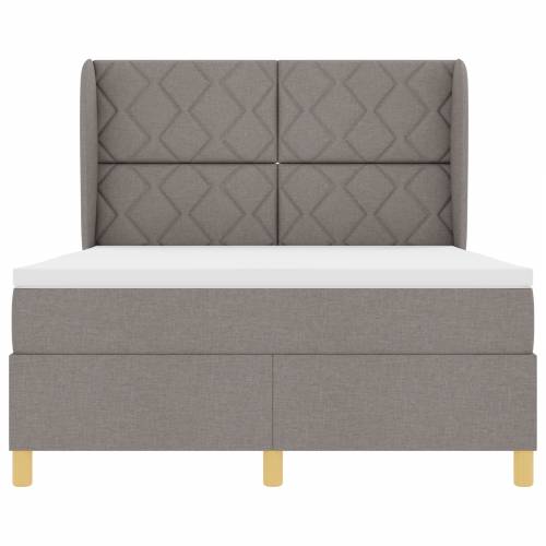 Box Spring Krevet s Madracem Taupe 140x190 cm Tkanina Cijena