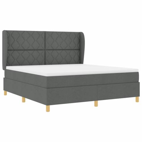 Box Spring Krevet s Madracem - Tamno Sivi, 180x200 cm, Tkanina Cijena