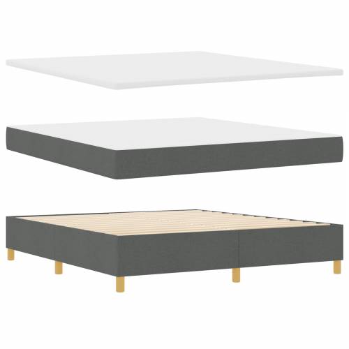 Box Spring Krevet s Madracem - Tamno Sivi, 180x200 cm, Tkanina Cijena