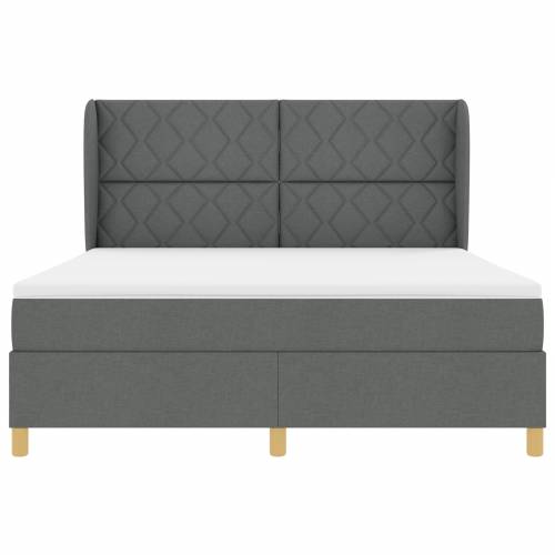 Box Spring Krevet s Madracem - Tamno Sivi, 180x200 cm, Tkanina Cijena