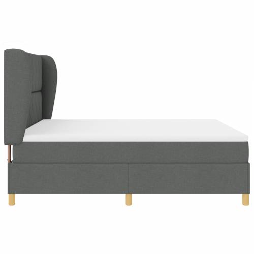 Box Spring Krevet s Madracem - Tamno Sivi, 180x200 cm, Tkanina Cijena