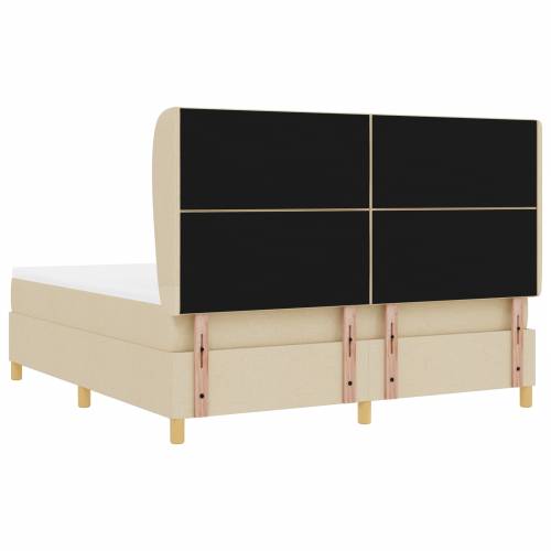 Box Spring Krevet s Madracem Krem 180x200 cm Tkanina Cijena