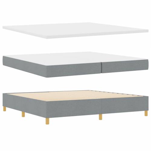 Box Spring Krevet s Madracem Svjetlosiva 200x200 cm Tkanina Cijena