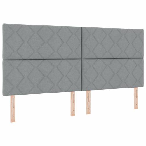 Box Spring Krevet s Madracem Svjetlosiva 200x200 cm Tkanina Cijena