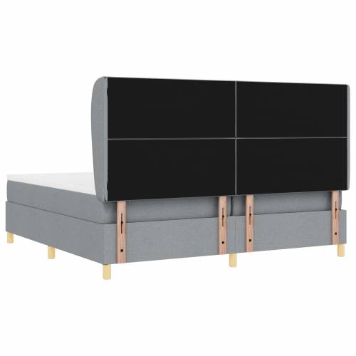 Box Spring Krevet s Madracem Svjetlosiva 200x200 cm Tkanina Cijena