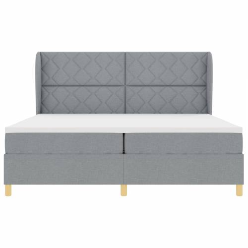 Box Spring Krevet s Madracem Svjetlosiva 200x200 cm Tkanina Cijena