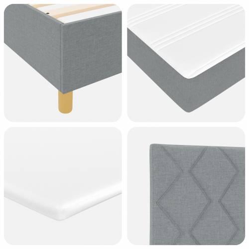 Box Spring Krevet s Madracem Svjetlosiva 200x200 cm Tkanina Cijena
