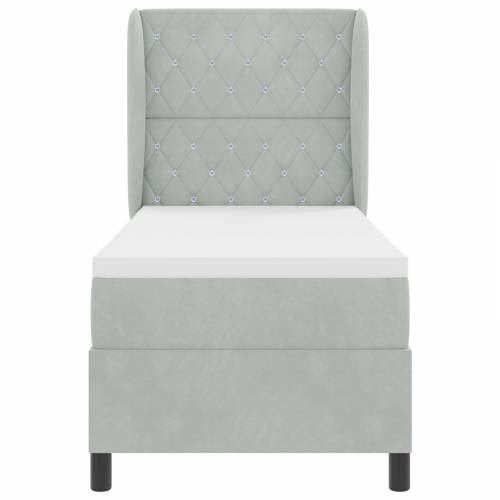 Box Spring krevet s madracem Svetlosiva 80x200 cm Baršun Cijena