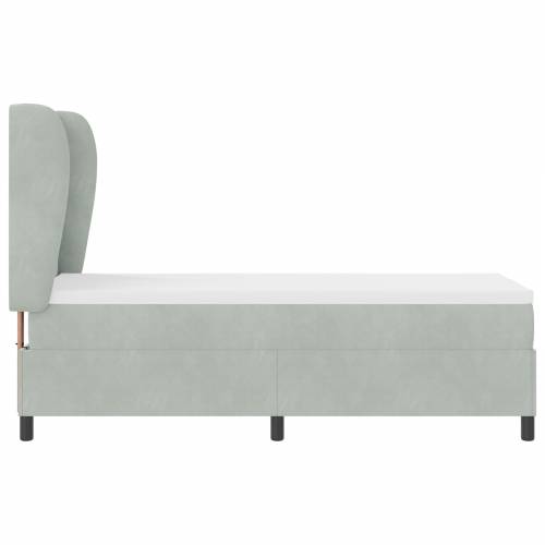 Box Spring krevet s madracem Svetlosiva 80x200 cm Baršun Cijena