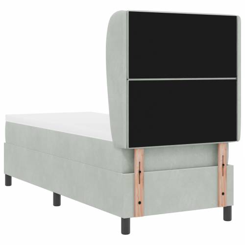 Box Spring krevet s madracem Svetlosiva 80x200 cm Baršun Cijena