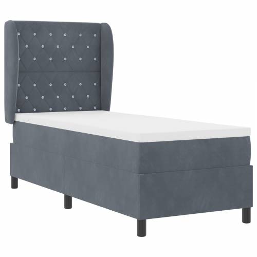 Box Spring Krevet s Madracem Tamno Sivi 80x200 cm Baršun Cijena