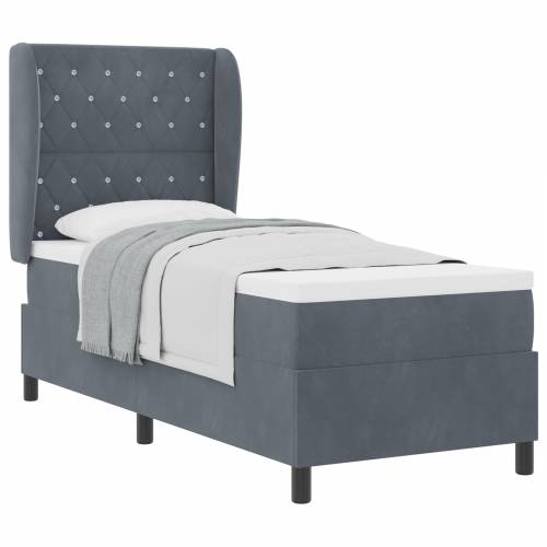 Box Spring Krevet s Madracem Tamno Sivi 80x200 cm Baršun Cijena