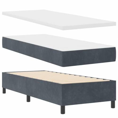 Box Spring Krevet s Madracem Tamno Sivi 80x200 cm Baršun Cijena