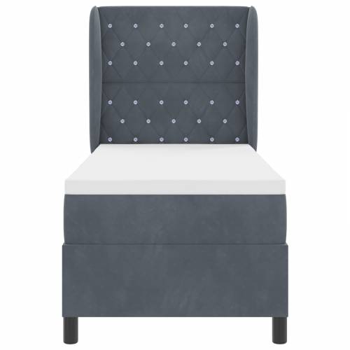Box Spring Krevet s Madracem Tamno Sivi 80x200 cm Baršun Cijena