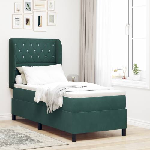 Box Spring Krevet s Madracem Tamno Zelena 80x200 cm Baršun Cijena