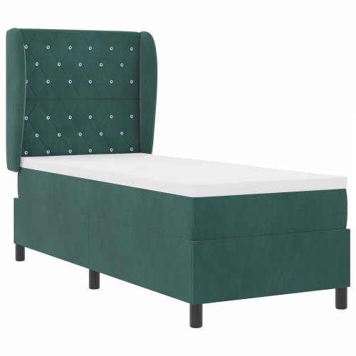 Box Spring Krevet s Madracem Tamno Zelena 80x200 cm Baršun Cijena