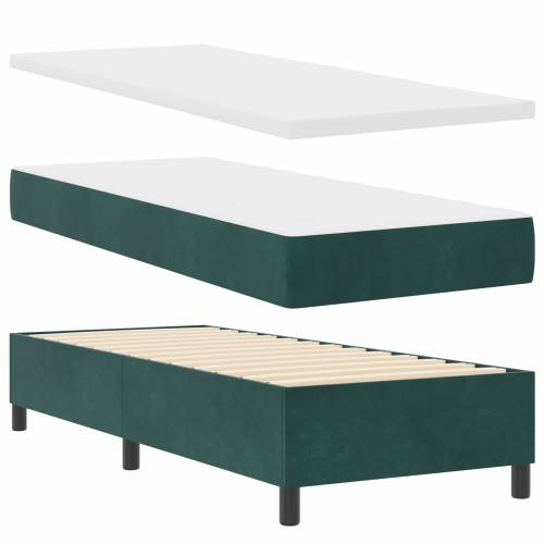 Box Spring Krevet s Madracem Tamno Zelena 80x200 cm Baršun Cijena
