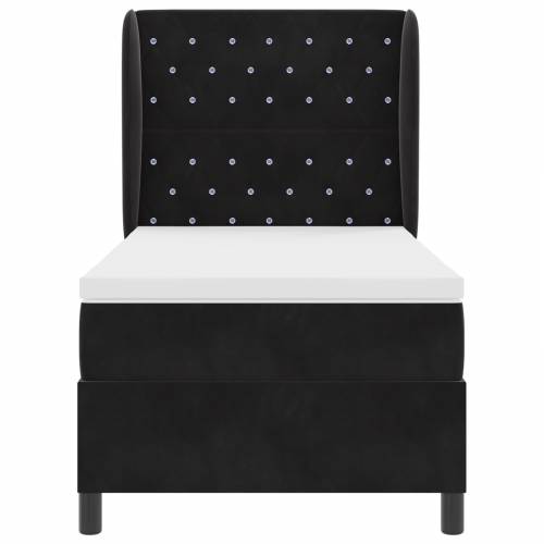 Box Spring Krevet s Madracem Crni 90x190 cm Baršun Cijena