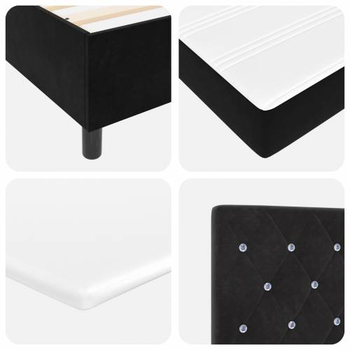 Box Spring Krevet s Madracem Crni 90x190 cm Baršun Cijena