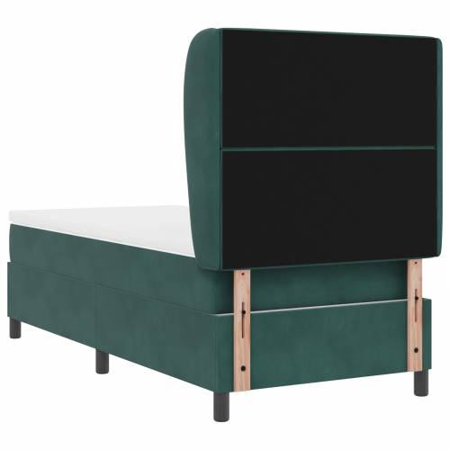 Box Spring Krevet s Madracem Tamno Zeleno 90x190 cm Baršun Cijena