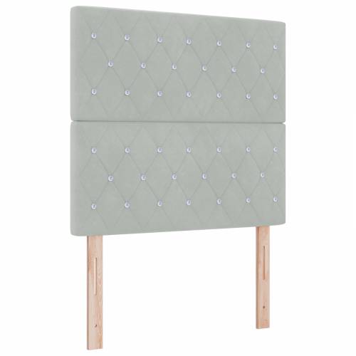 Box Spring Krevet s Madracem - Svijetlosiva - 90x200 cm - Baršun Cijena