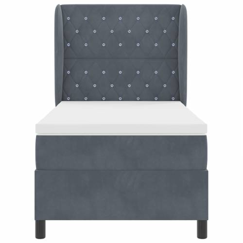 Box Spring Krevet s Madracem Tamno Sivi 100x200 cm Baršun Cijena