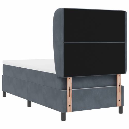 Box Spring Krevet s Madracem Tamno Sivi 100x200 cm Baršun Cijena