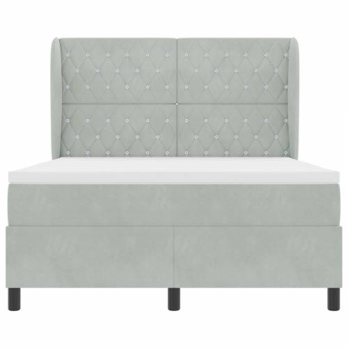 Box Spring Krevet s Madracem Svjetlosiva 140x200 cm Baršun Cijena