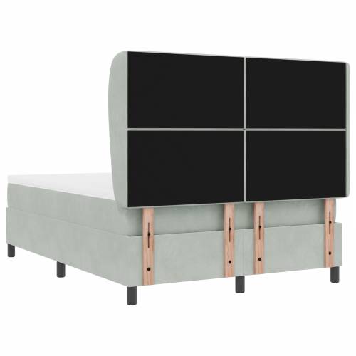 Box Spring Krevet s Madracem Svjetlosiva 140x200 cm Baršun Cijena