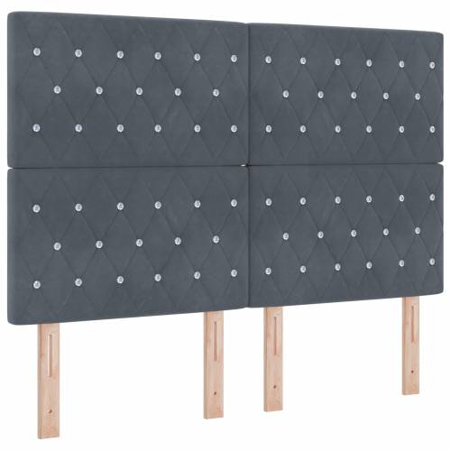 Box Spring Krevet s Matracom Tamno Siva 140x200 cm Baršun Cijena