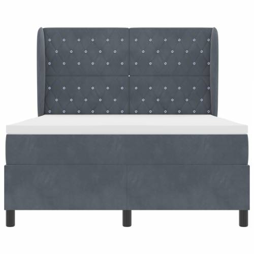 Box Spring Krevet s Matracom Tamno Siva 140x200 cm Baršun Cijena