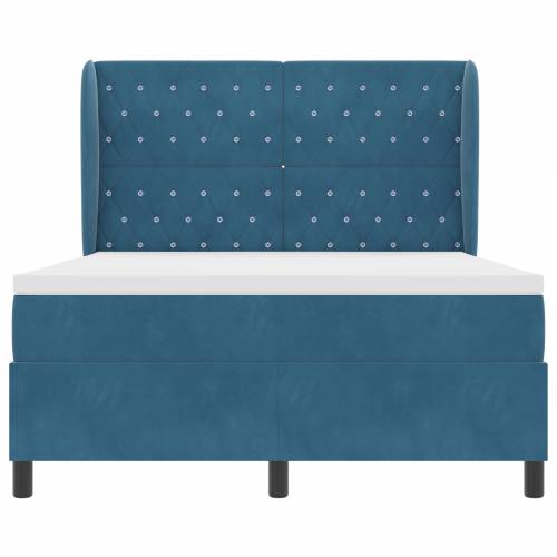 Box Spring Krevet s Madracem Tamnoplavi 160x200 cm Baršun Cijena