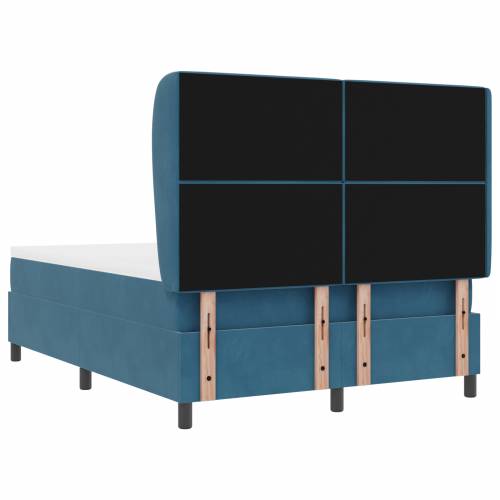 Box Spring Krevet s Madracem Tamnoplavi 160x200 cm Baršun Cijena