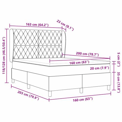 Kutna Postelja s Madracem Ružičasta 160x200 cm Baršun Cijena