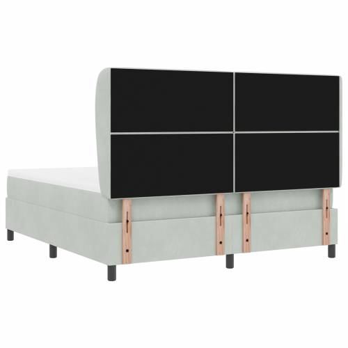 Box Spring Krevet s Madracem - Svijetlosiva, 180x200 cm, Baršun Cijena