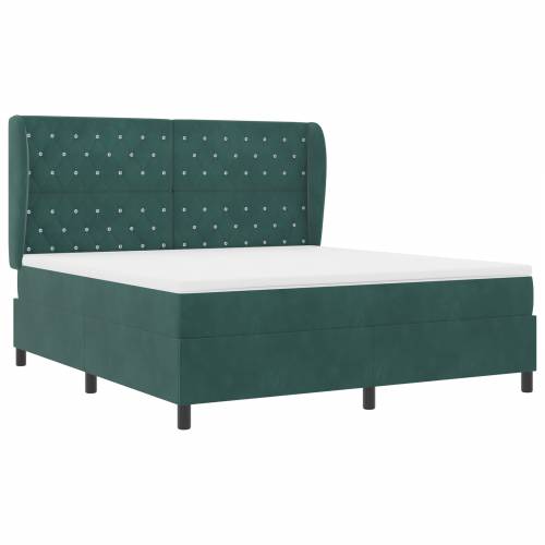 Box Spring krevet s madracem u tamnozelenoj boji, 180x200 cm, baršun Cijena