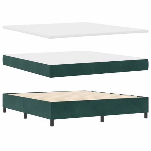 Box Spring krevet s madracem u tamnozelenoj boji, 180x200 cm, baršun Cijena