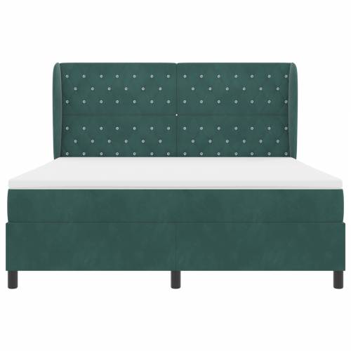 Box Spring krevet s madracem u tamnozelenoj boji, 180x200 cm, baršun Cijena