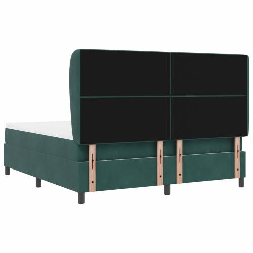 Box Spring krevet s madracem u tamnozelenoj boji, 180x200 cm, baršun Cijena