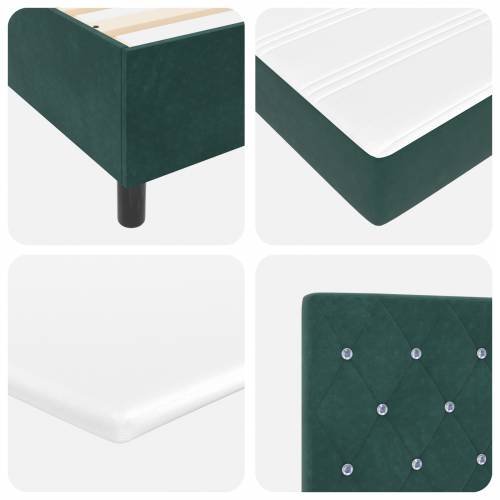 Box Spring krevet s madracem u tamnozelenoj boji, 180x200 cm, baršun Cijena