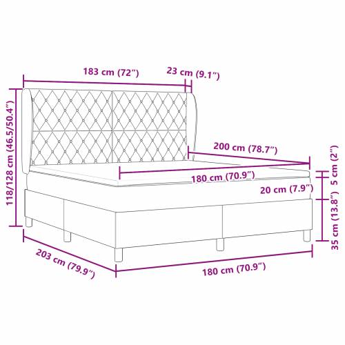 Box Spring krevet s madracem u tamnozelenoj boji, 180x200 cm, baršun Cijena